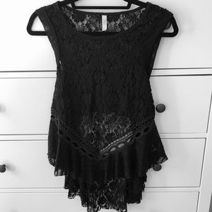 Black Lace Blouse from Free People